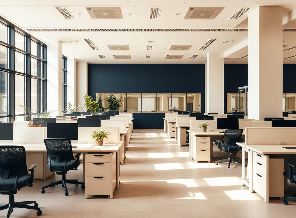 Ambiente de trabalho corporativo organizado e seguro